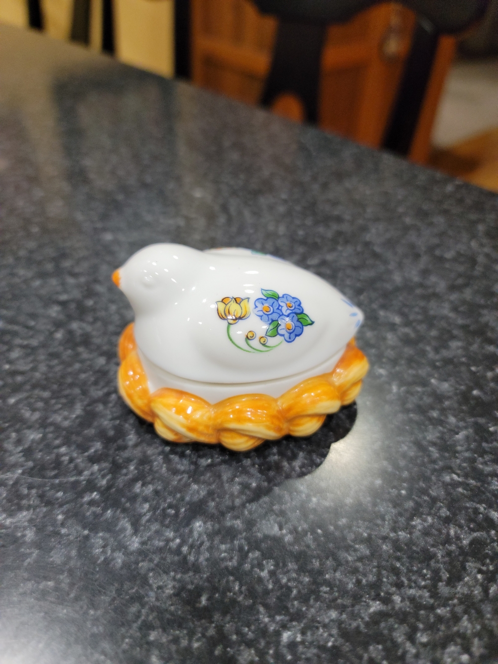Vintage Elizabeth Arden Roma Al Fresco Porcelain Chicken On Nest Tealight Holder